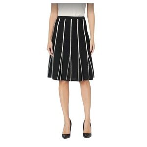 Calvin Klein Black A-Line Skirt with White Accents